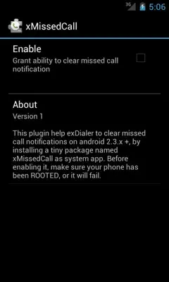 exDialer xMissedCall Plugin android App screenshot 1